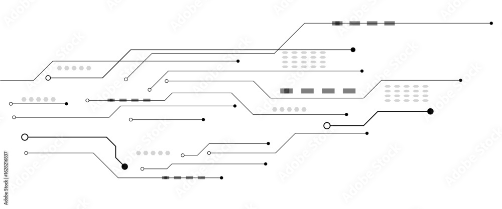 Poster abstract futuristic circuit board illustration, circuit board with various technology elements. circ