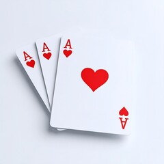 Obraz premium Three Aces of Hearts playing cards