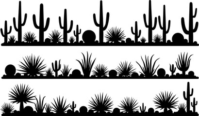 Cactus and Desert Plant Silhouettes Collection