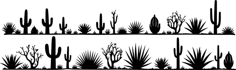 Cactus and Desert Plant Silhouettes Collection