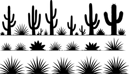 Cactus and Desert Plant Silhouettes Collection