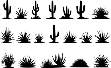 Cactus and Desert Plant Silhouettes Collection