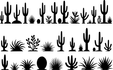 Cactus and Desert Plant Silhouettes Collection