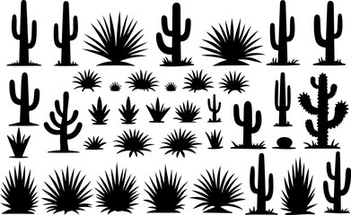 Cactus and Desert Plant Silhouettes Collection