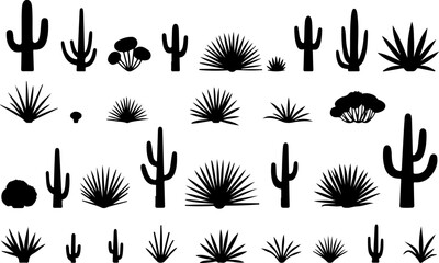 Cactus and Desert Plant Silhouettes Collection