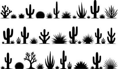 Cactus and Desert Plant Silhouettes Collection