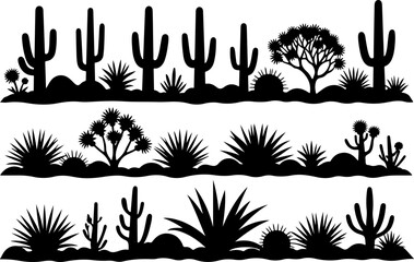 Cactus and Desert Plant Silhouettes Collection