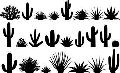 Cactus and Desert Plant Silhouettes Collection