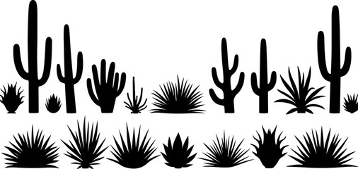 Cactus and Desert Plant Silhouettes Collection