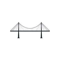 Obraz premium Minimalist line drawing of a suspension bridge against a white background