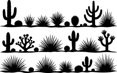 Cactus and Desert Plant Silhouettes Collection