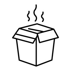 Hot Takeout Box A minimalist illustration captures the essence of a takeout box, with wisps of steam rising, hinting at the delicious contents within.