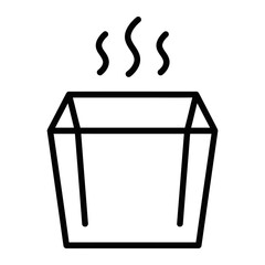 Hot Takeout Box A minimalist illustration captures the essence of a takeout box, with wisps of steam rising, hinting at the delicious contents within.