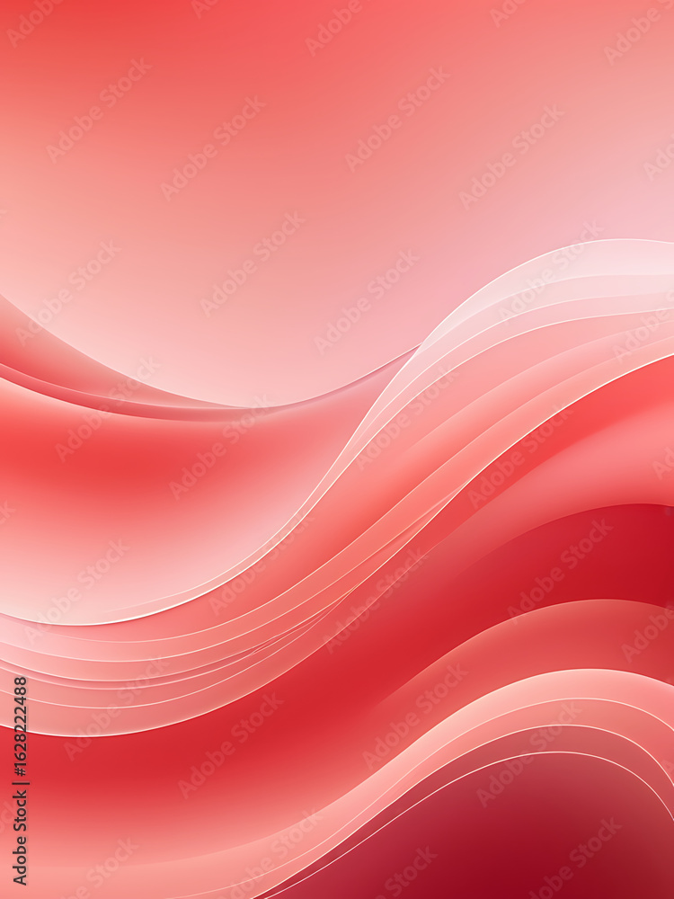 Poster soft abstract background with flowing red and pink wavy layers ai