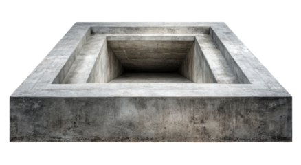Square concrete basin,  empty,  deep,  industrial