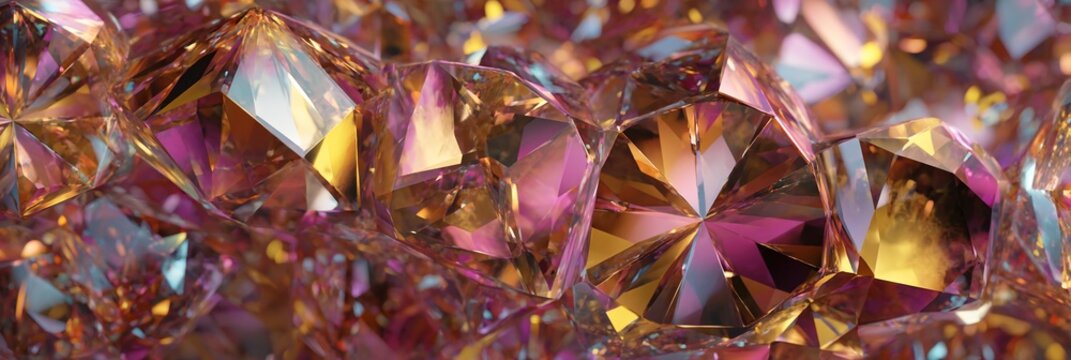 Sfondo astratto vibrante con cristalli iridescenti