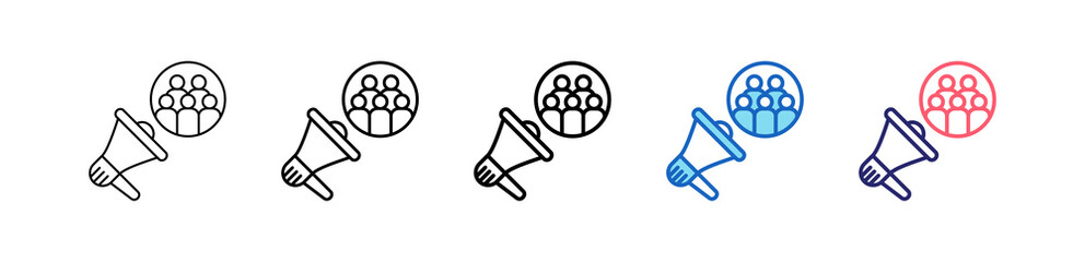 Public Relation Icon In 5 Different Styles Set Collection.   