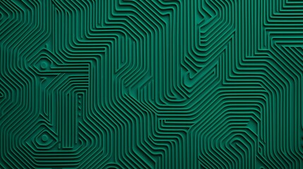 A vibrant green circuit board pattern showcasing intricate lines and pathways, representing technology and digital connectivity.