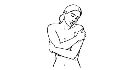 Fototapeta premium Self-care and inner peace concept with person embracing themselves