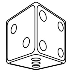 Dice outline Vector Illustration in perspectives