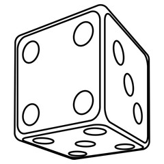 Dice outline Vector Illustration in perspectives