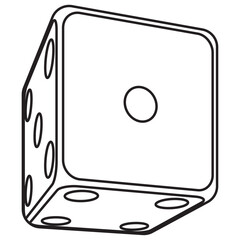 Dice outline Vector Illustration in perspectives