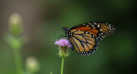 Monarch butterflies in a field of beautiful wildflowers, AI Generation