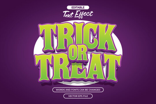 trick or treat editable text effect with purple gradient background