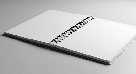 Open spiral notebook with blank pages, inviting creativity and inspiration