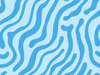 Abstract organic wavy lines pattern in light blue and sky blue