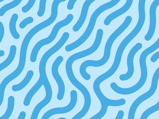 Abstract seamless pattern of flowing blue organic lines on a light blue background