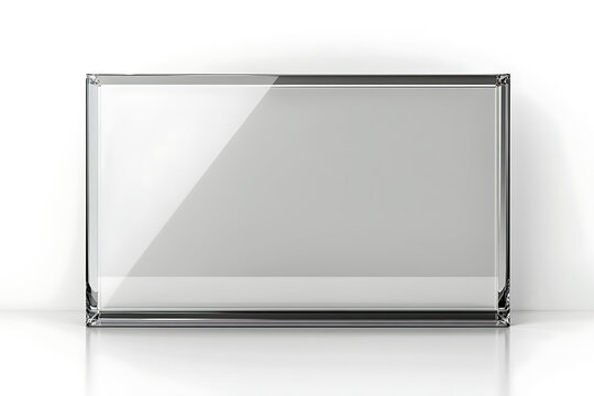 Blank rectangular glass block on white background