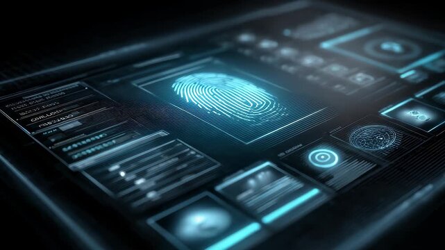 Fingerprint Recognition Technology Interface Security Verification Scan