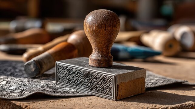 A traditional metal batik stamp