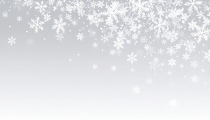 Falling Snowflakes On Light Gray Background