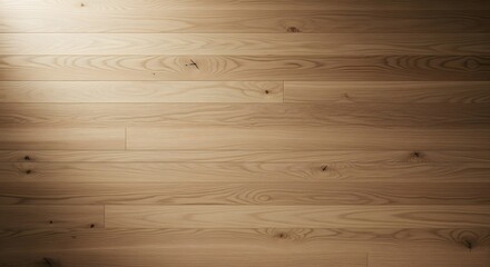 High-quality close-up of a smooth wooden floor with natural light highlights, showcasing the warm, detailed grain and texture of the wooden planks for interior design use.