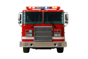 Front View Red Fire Engine