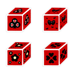 set of red cubes so hot