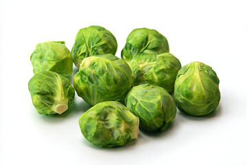 Fototapeta premium a pile of brussels sprouts on a white surface