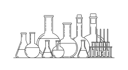Collection of laboratory glassware