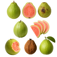 guava set collection, PNG, isolated object, PNG collection, graphic asset