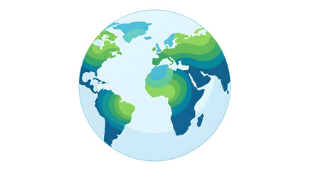 Color gradient world map illustration