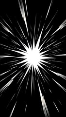 Abstract Black and White Starburst: Dynamic, Energetic, Graphic Design Element