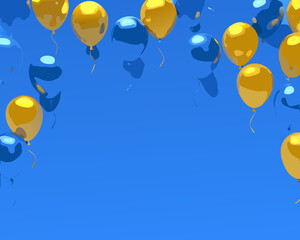 colorful balloons on blue background