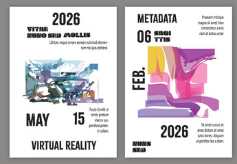 Flyer A4 Abstract Pastel Transparent Shapes Resembling Watercolor