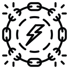 Chain Reaction Risks Icon Line Vector Illustration