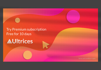 Slideshow Ad Layout with Vanishing Gradient and Paper Cut Shapes