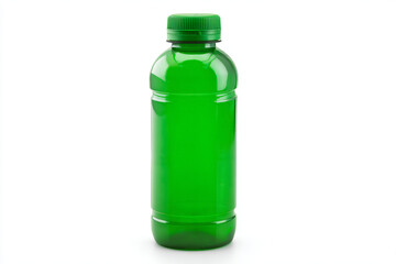 a green plastic bottle with a green cap
