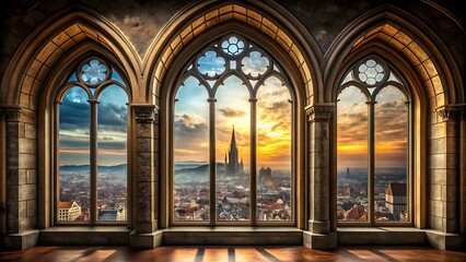 Obraz premium stained glass window in church