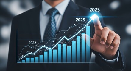 Business growth chart analysis and financial planning for future success and investment strategy